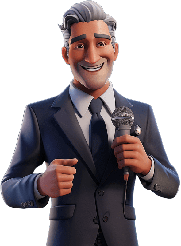 Fantasy Pundit presenter holding a microphone