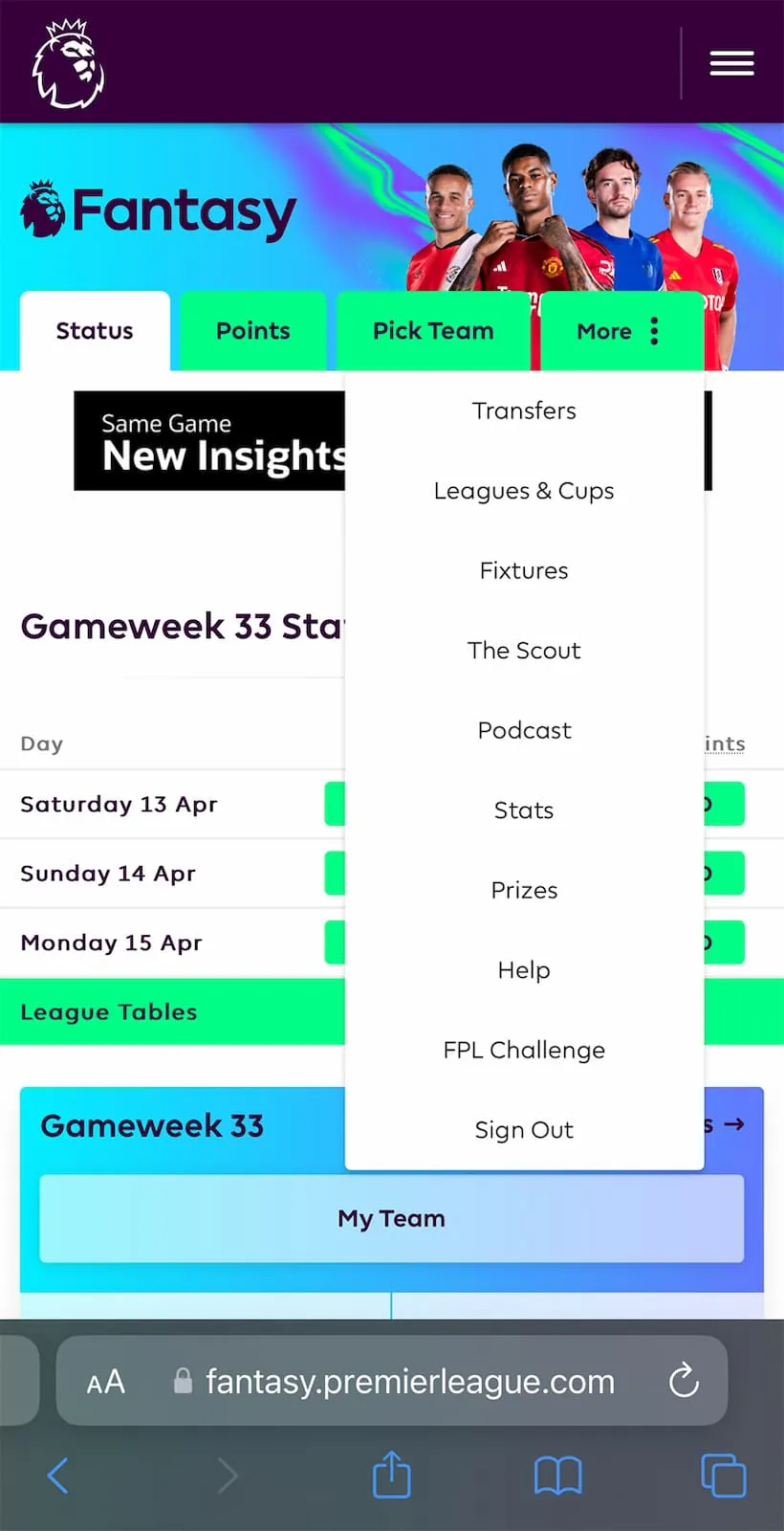Selecting Leagues and Cups in Fantasy Premier League